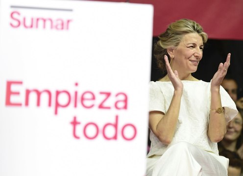 Yolanda Díaz, en el acto de Sumar: Lo hacemos por las mujeres cuyo trabajo no computa en las estadísticas oficiales, basta ya