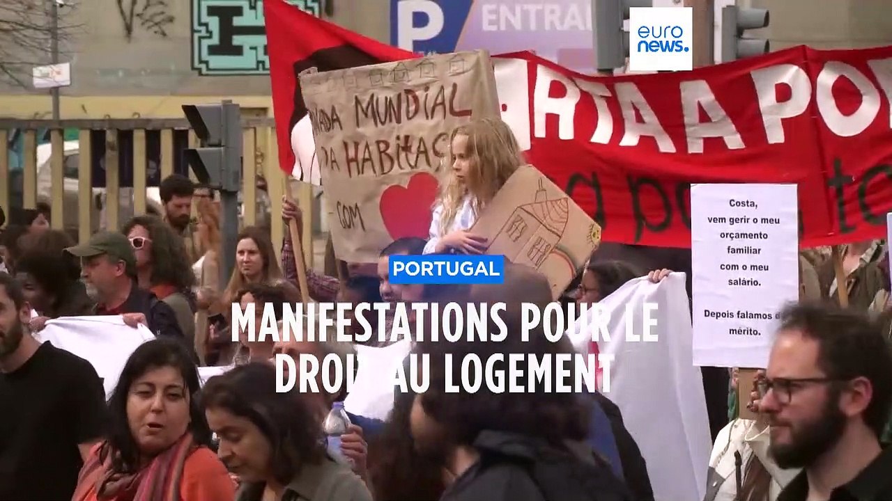 "Un logement pour tous !" : les Portugais manifestent contre les prix de l'immobilier