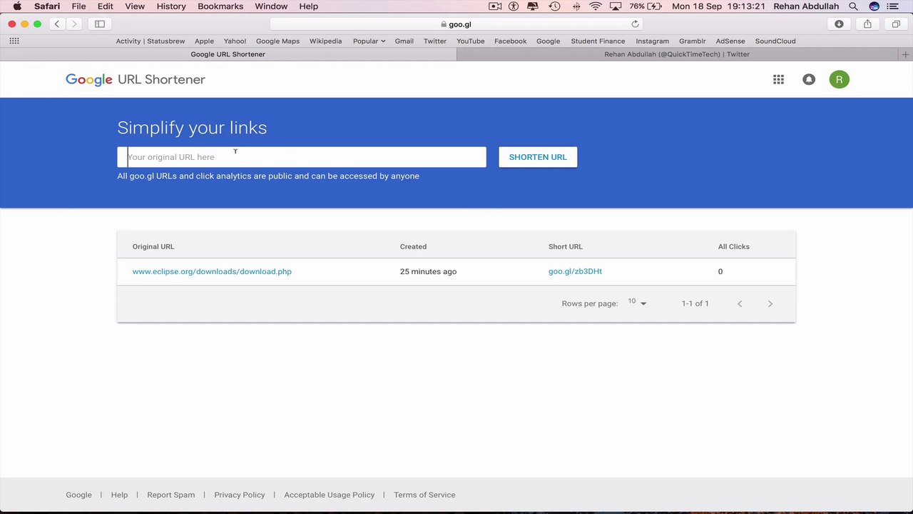 How to SHORTEN a URL Using Google's URL Shortener On a Mac Computer