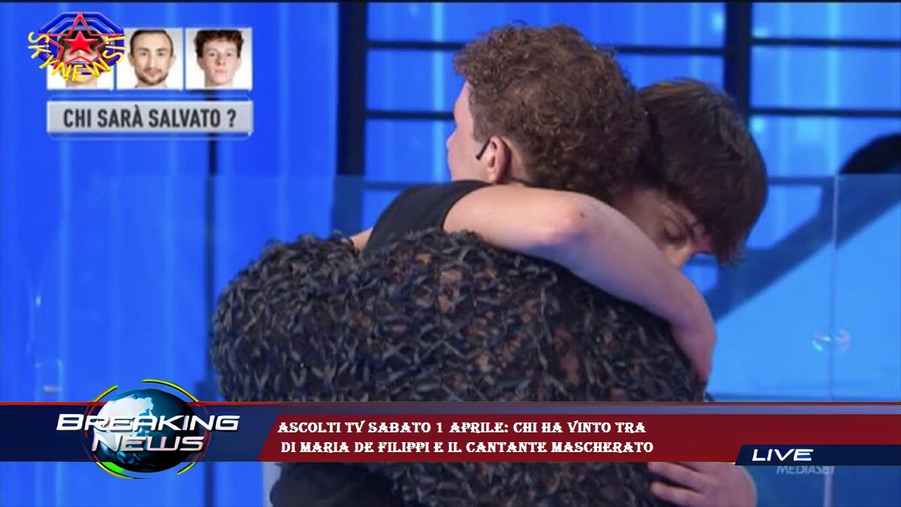 Video Ascolti tv sabato 1 aprile: chi ha vinto tra di Maria de Filippi e il Cantante Mascherato