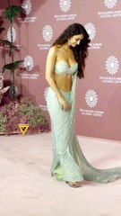 Disha Patani In Glittery Bralette And Matching Saree