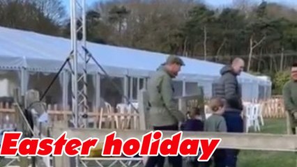 Kate joins her children in outdoor activities, baking and pottery during the Easter holiday
