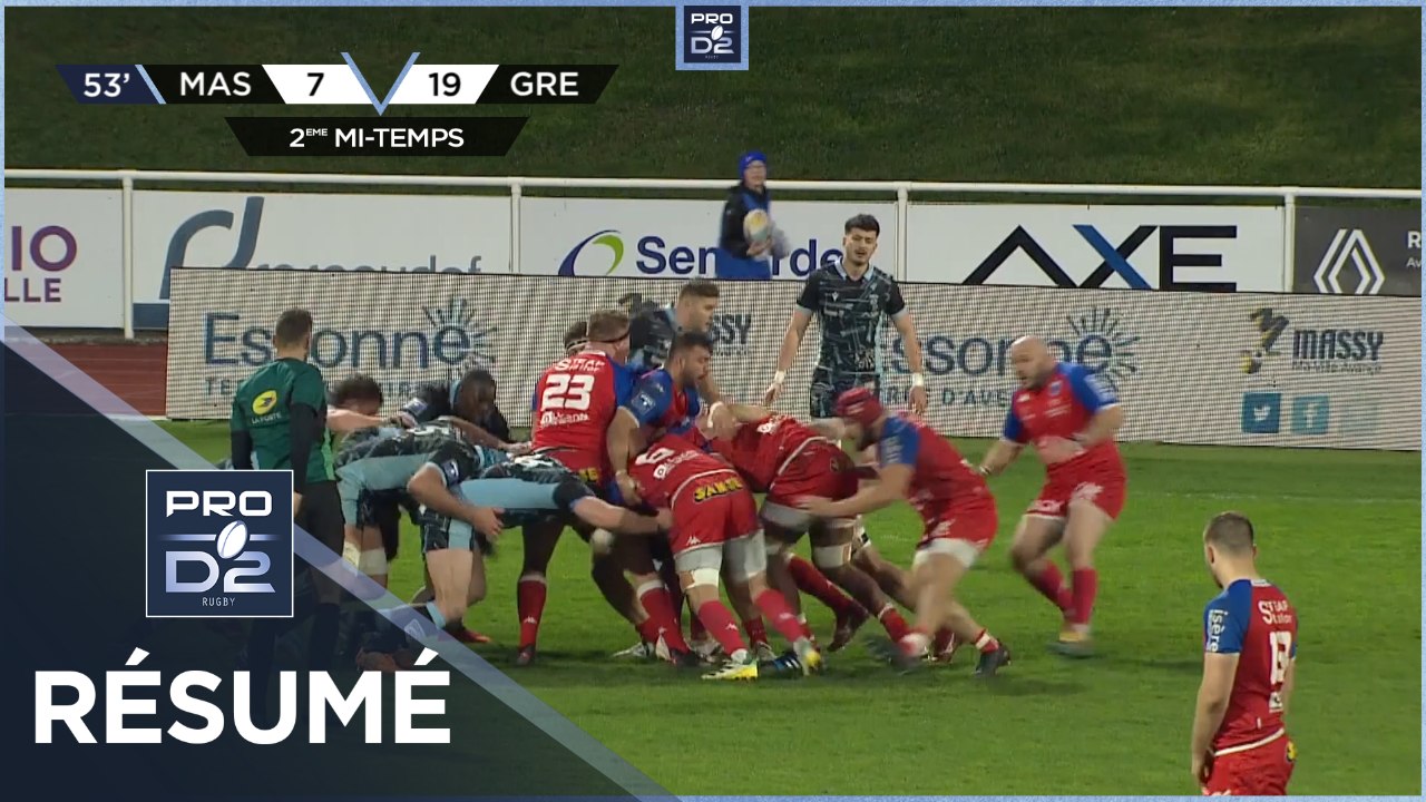 PRO D2 - Résumé Rugby Club Massy Essonne-FC Grenoble Rugby: 7-36 - J26 - Saison 2022/2023