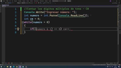 Contar los dígitos múltiplos de tres en C#