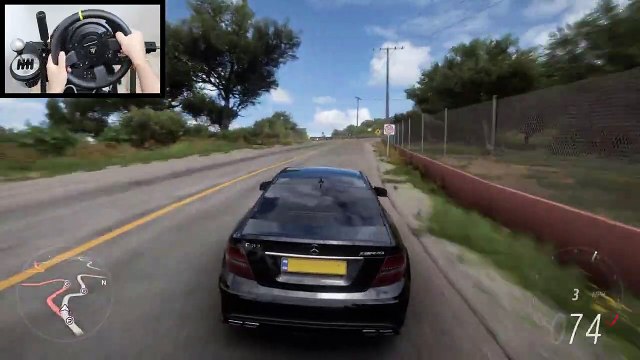 Forza Horizon 5 Drifting Mercedes C63 AMG with Steering Wheel Gameplay