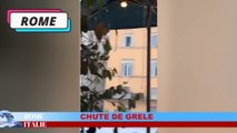 Forte chute de grêle à Rome en Italie