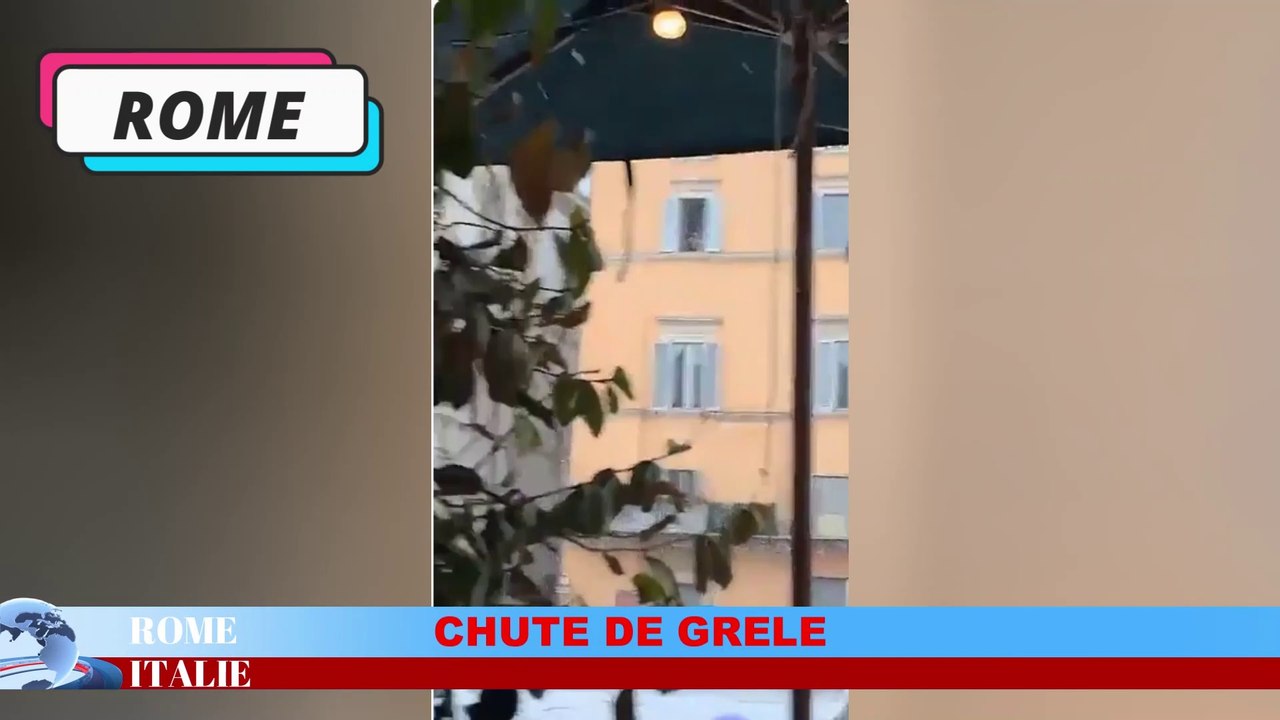 Forte chute de grêle à Rome en Italie