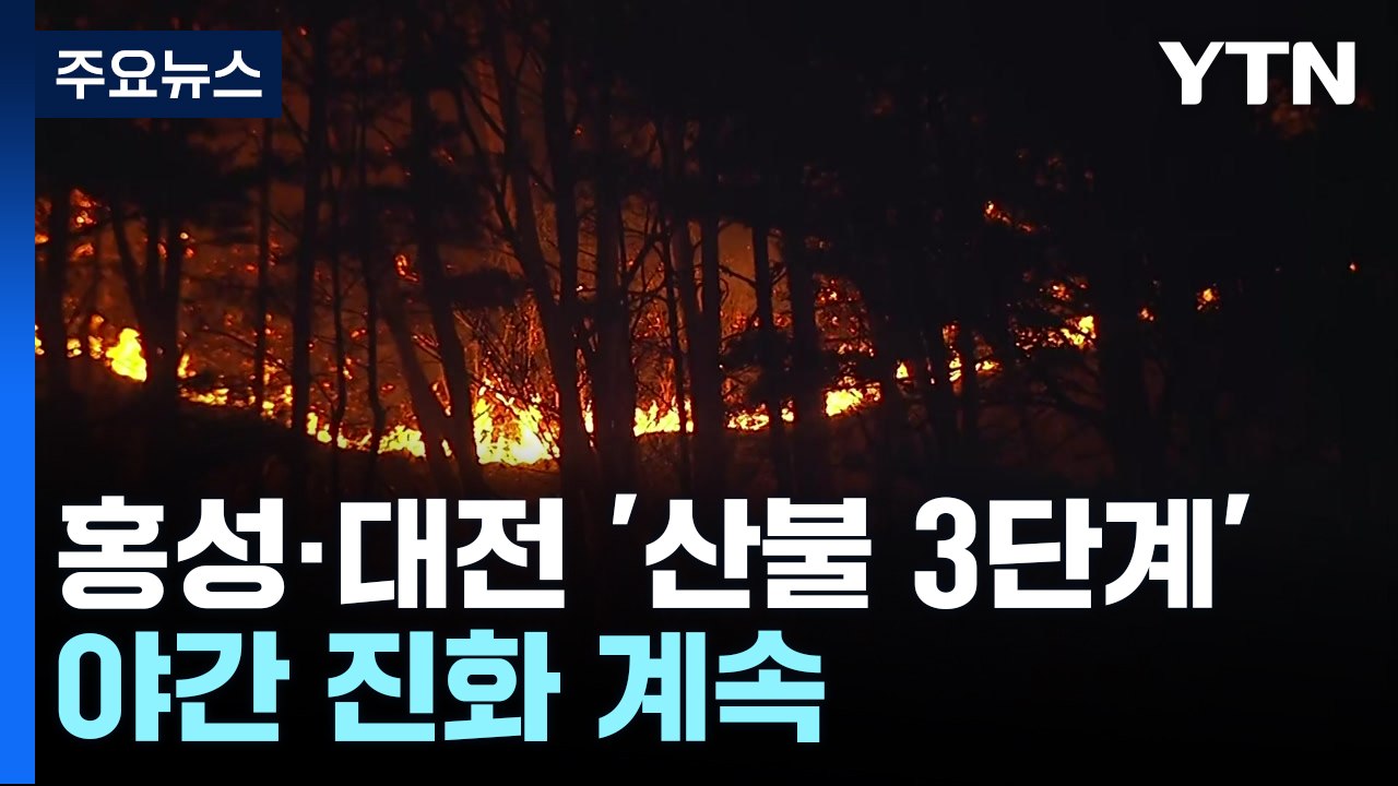 충남 홍성·대전 '산불 3단계'...야간 진화 계속 / YTN