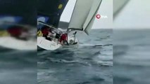 Yelken yarışında korkunç kaza, 1 tekne battı, 7 tekne hasar aldı