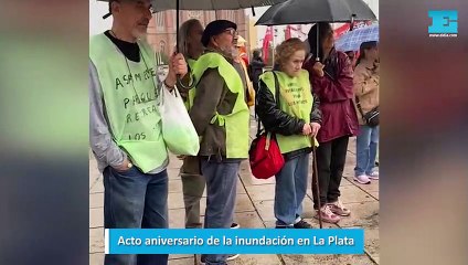 Acto aniversario de la inundación en La Plata