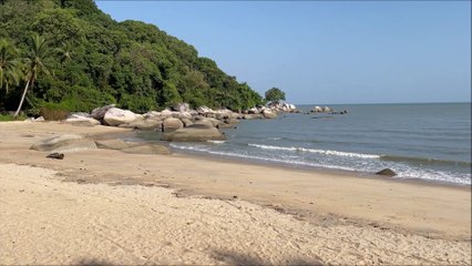 Beach of Moonlight Bay in Penang island Malaysia