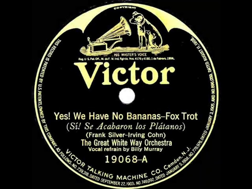 1923 Great White Way Orchestra - Yes! We Have No Bananas