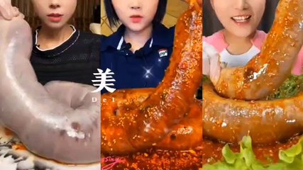 ASMR Chinese YUMMY FOOD——Northeast Blood Sausage, Chinese Food Eating, Yummy Food, Spicy Food.