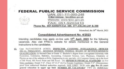 Fpsc Consolidated Advertisement Jobs 2023#Jobs updates Mazher Abbas123