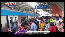 Public Full In Hyderabad Metro Due To Summer Heat _ V6 Teenmaar