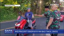 Kepedulian Prajurit TNI AD Bagikan Takjil Gratis Bagi Pengendara Yang Berpuasa