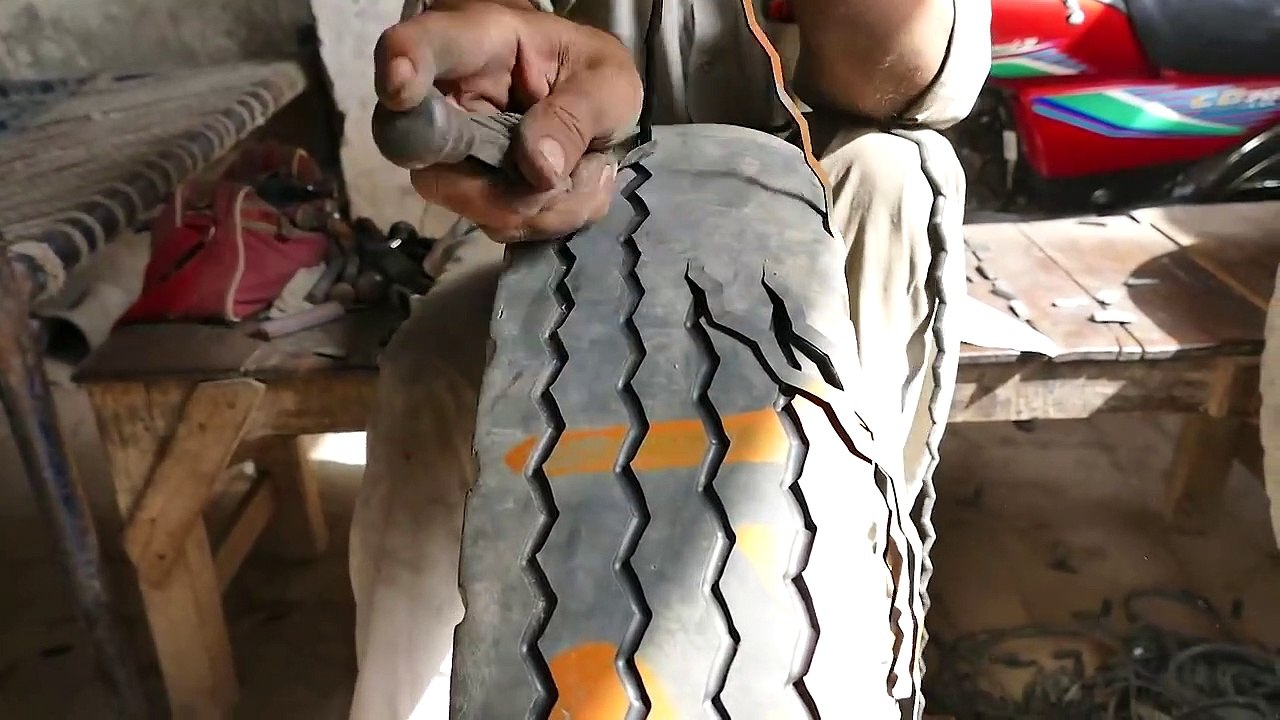 Restoration of Old Tires at Local Tyre Repair Shops
