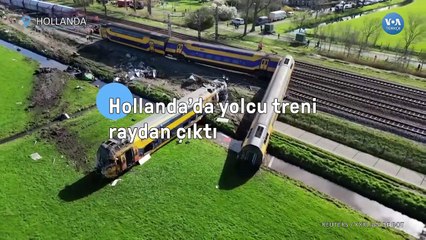 Hollanda’da Yolcu Treni Raydan Çıktı