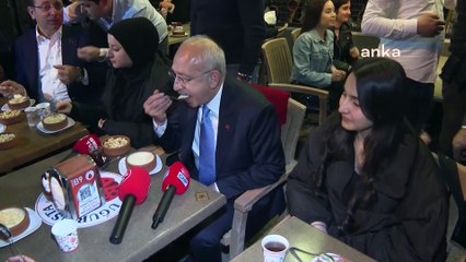 Kılıçdaroğlu ile öğrenciler arasında güldüren sütlaç diyaloğu: Şimdi Erdoğan 'Kılıçdaroğlu malı götürdü' diyecek