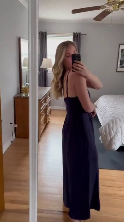 Women's Summer Straps One Shoulder Pleated High Waist Casual Wide Leg Jumpsuit