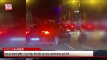 Bursa'daki asker konvoyu trafiği durma noktasına getirdi