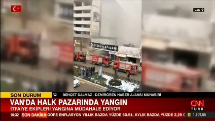 Van’daki Büyük Halk Pazarı’nda korkutan yangın