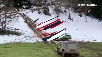 Artvin'de kemer takmayan off-road sürücüsünün, ölümden döndüğü anlar!
