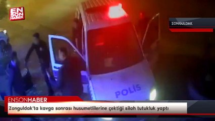 Zonguldak'ta kavga sonrası husumetlilerine çektiği silah tutukluk yaptı