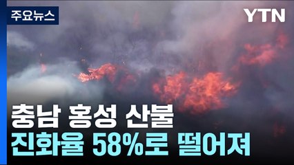 충남 홍성 산불 진화율 58%로 떨어져...내일까지 이어질 듯 / YTN