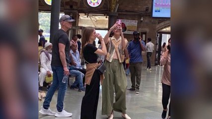 Gigi Hadid visits Mumbai's CSMT, Gateway of India