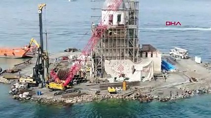 Kız Kulesi'nin restorasyonunda sona doğru! Kubbe ortaya çıktı