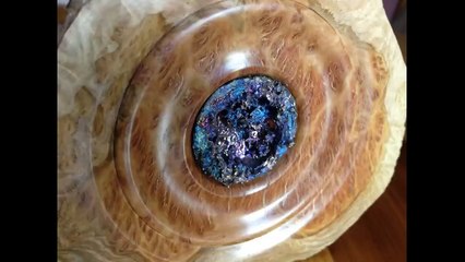Woodturning - Yellow Box Wood & Bismuth Burl