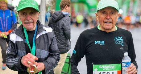 À 93 ans, il réussit l'exploit de boucler le marathon de Paris, devenant ainsi le doyen de l'épreuve