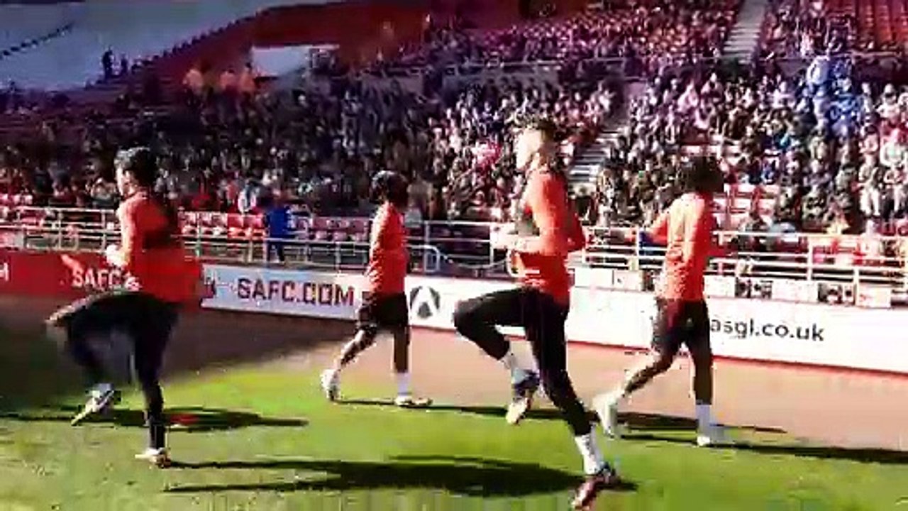 The Sunderland players take part in an open training session in front of fans at the Stadium of Light.