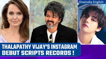 Thalapathy Vijay's Instagram debut creates a new record with BTS' V & Angelina Jolie | Oneindia News