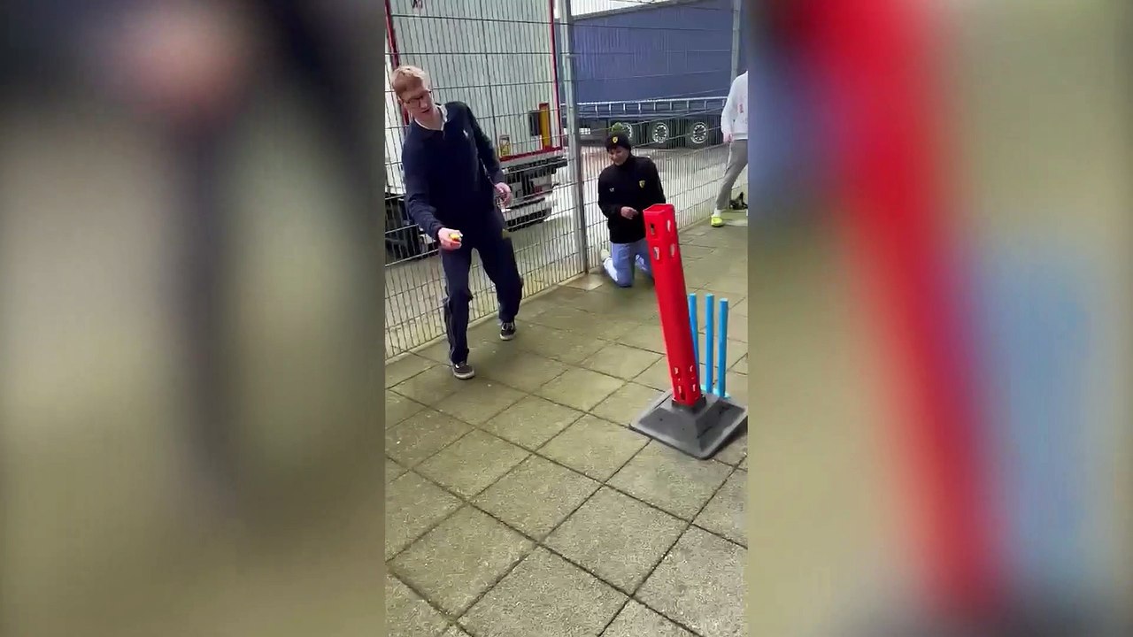 Cricketers playing during Dover ferry delays