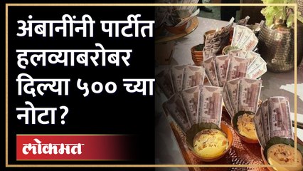 नीता अंबानींच्या पार्टीत हलव्याबरोबर ५०० रुपयांच्या नोटा दिल्या? 500 notes in Ambani Party Menu |HA3