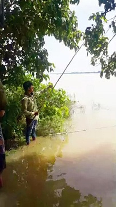 Best Hook fishing   Village  Boy Catching Fish With a Hook in a Village