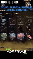 Teshin, Shards and Warframe Rewards Rotation - Weekly Reset for April 3rd