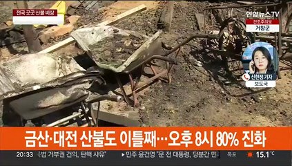 홍성·대전 이틀째 산불…건조한 날씨·강풍에 재확산