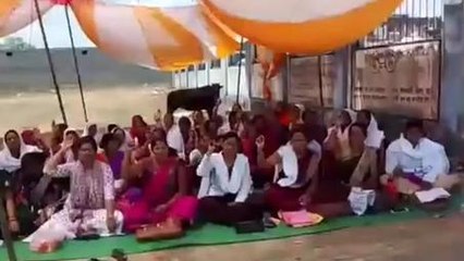 सिंगरौली: आशा कार्यकर्ताओं के समर्थन में पहुंचे कांग्रेसी कार्यकर्ता