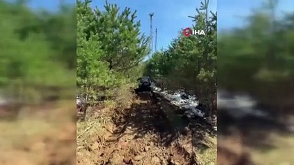 Artvin’de off-road yapan aracın takla attığı anlar kamerada