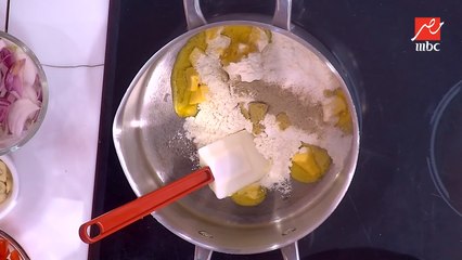 بشاميل فطيرة شاورما الفراخ بالبطاطس المقلية مع تركة مهمة لشوربة البصل اللذيذة