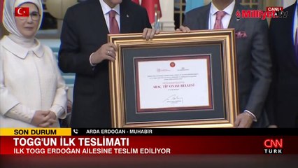 TOGG'da ilk teslimat Erdoğan'a! Plaka detayı dikkat çekti