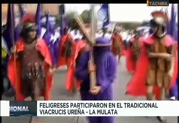 Feligreses del edo. Táchira participaron en el tradicional viacrucis de Ureña - La Mulata