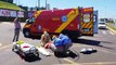 Motociclista fura sinal e provoca acidente no cruzamento das avenidas Portugal e Leonildo Stecca