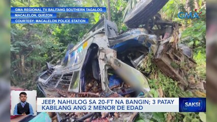 Jeep, nahulog sa 20-ft na bangin; 3 patay kabilang ang 2 menor de edad | Saksi