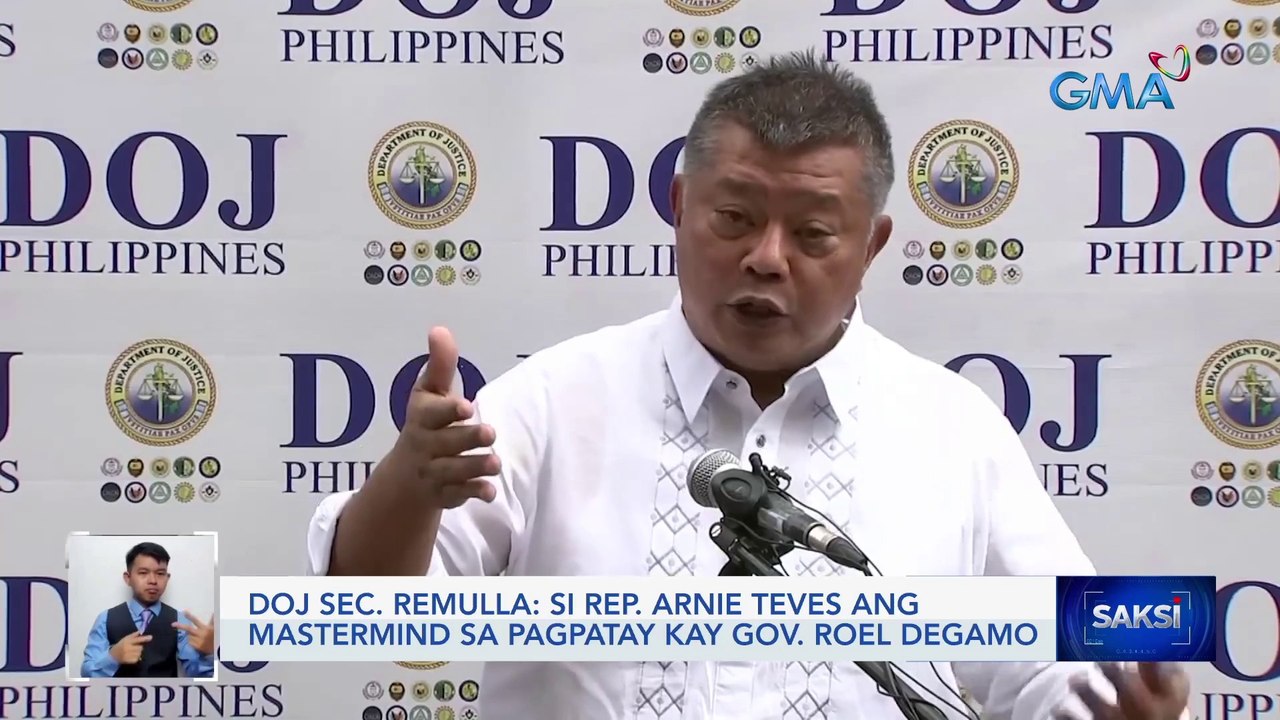 Si Rep. Arnie Teves ang mastermind sa pagpatay kay Gov. Roel Degamo -- DOJ Sec. Remulla | Saksi