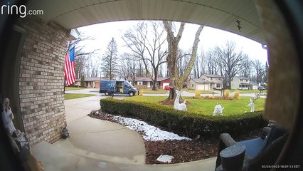 Delivery Driver Fixes And Salutes Flag