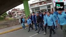 Vamos, compañeros así recibían a los choferes de la línea 80 en el corte